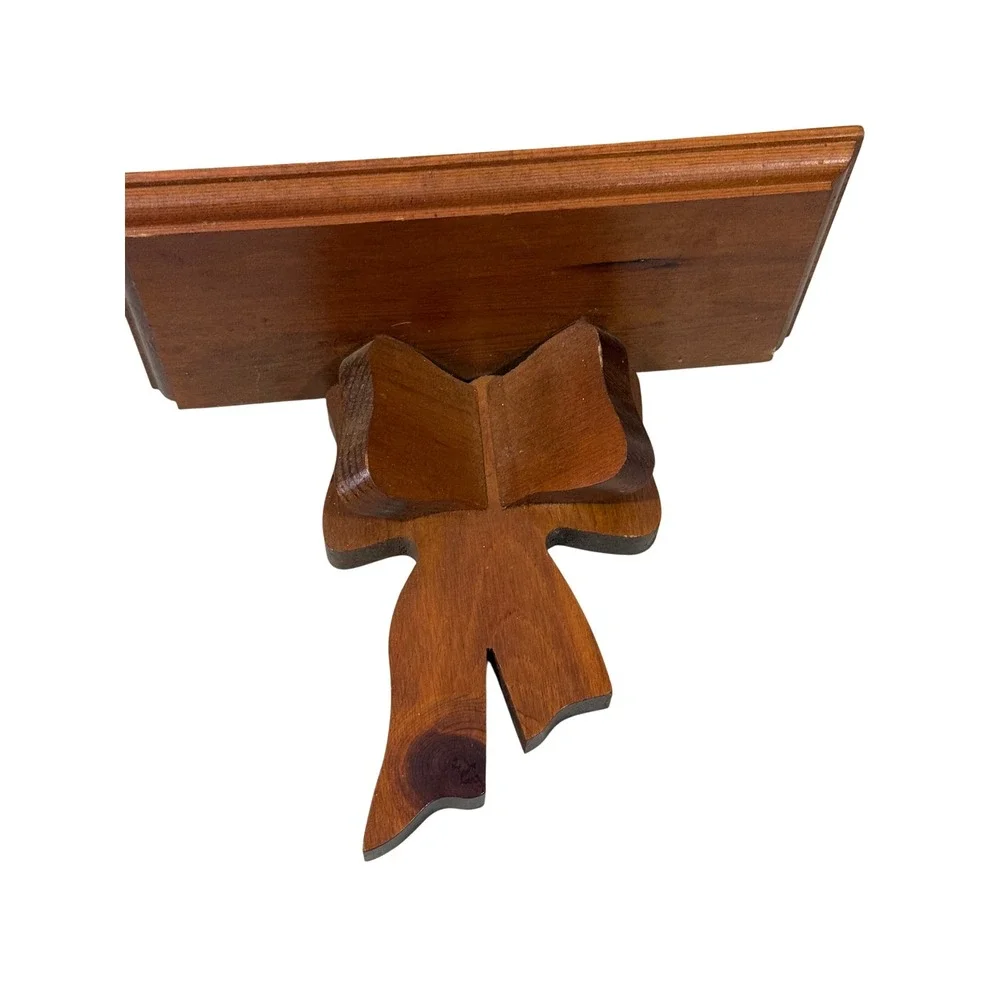 Vintage Wooden Bow Wall Shelf Cottagecore Granny whimsical Floating Display Rack